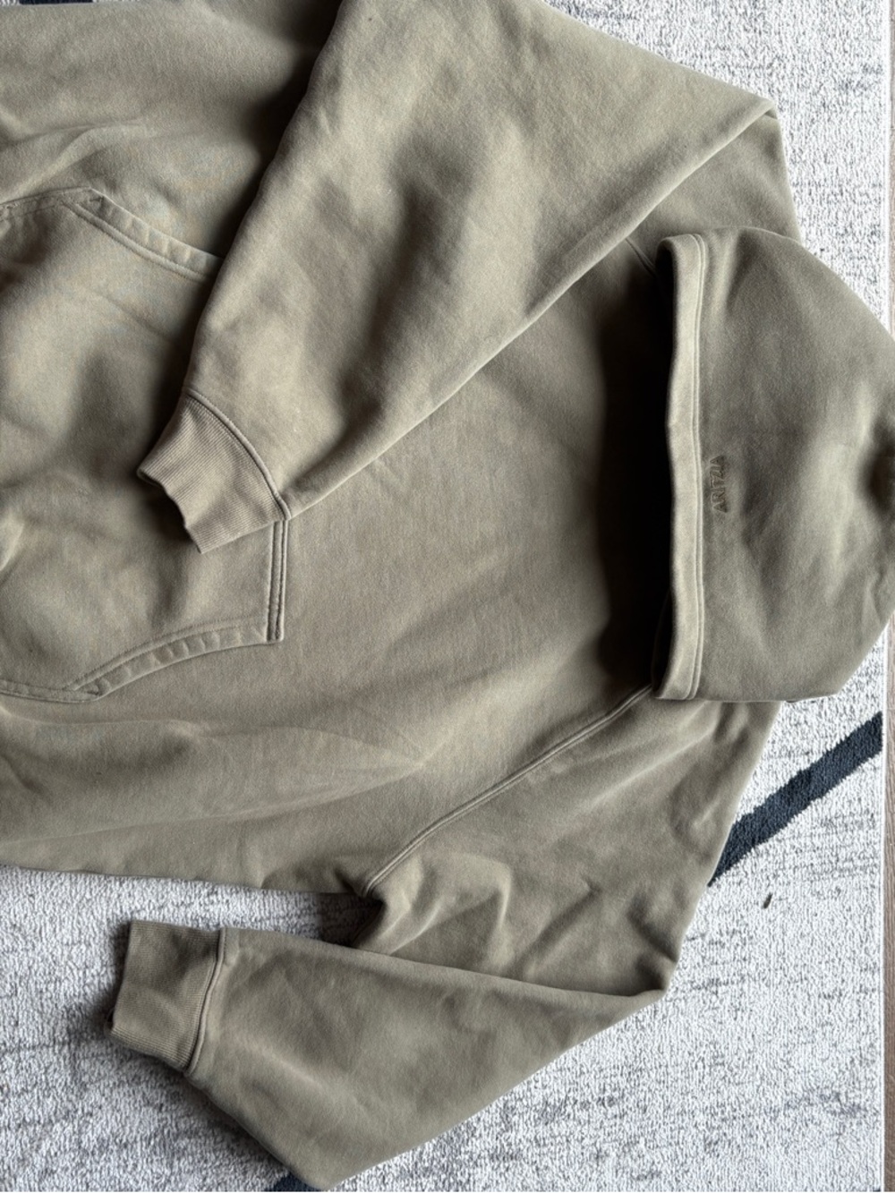 Aritzia Sweatfleece Hoodie in Light Tan